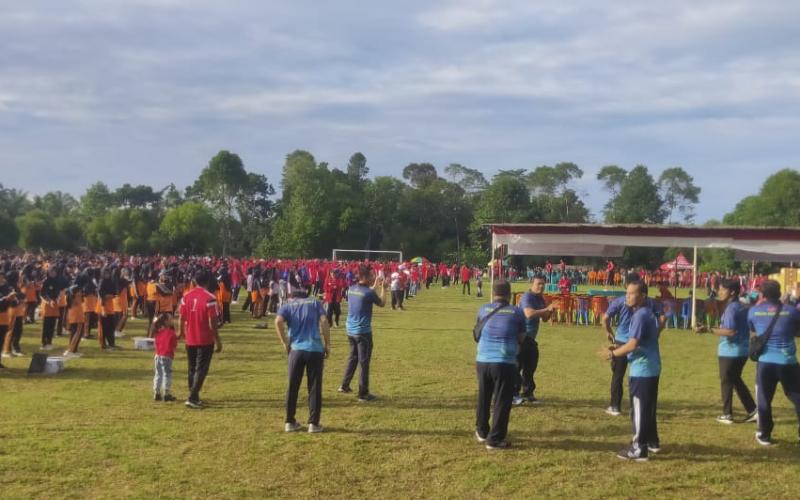 Polsek Giri Mulya Melakukan Pengamanan Senam Sehat Bersama