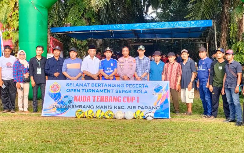 Laksanakan Pengamanan dan Monitoring, Kapolsek Lais dan Anggota Hadiri Pembukaan Turnamen Sepakbola