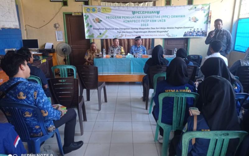 Bhabinkamtibmas Polsek Sukaraja Hadiri Pelepasan PPK Ormawa Himapbio FKIP KBM UNIB 2023