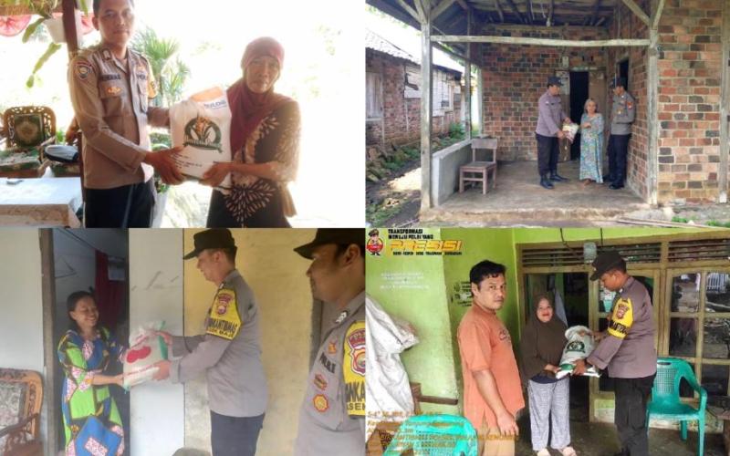 Kepedulian Polri, Polres Kaur dan Polsek Jajaran Salurkan Bantuan Sembako kepada Warga Kurang Mampu 