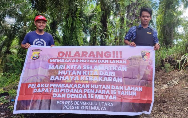 Cegah Pembakaran Lahan Sembarangan di Musim Panas, Polsek Giri Mulya Sampaikan Imbauan Kepada Masyarakat