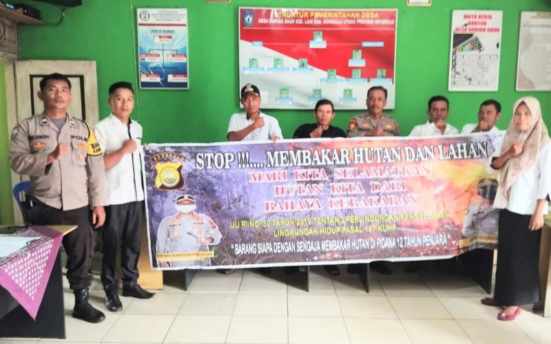 Ajak Warga Cegah Kebakaran Hutan dan Lahan, Kapolsek Lais Sosialisasikan Stop Karhutla