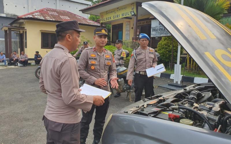 Polsek Giri Mulya Lakukan Pengecekan Ranmor Dinas dan Kelengkapan Administrasi Personel Polsek Giri Mulya