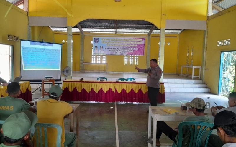 Polsek Giri Mulya Melaksanakan Pelatihan dan Pembinaan Kemasyarakatan Linmas Desa Giri Mulya