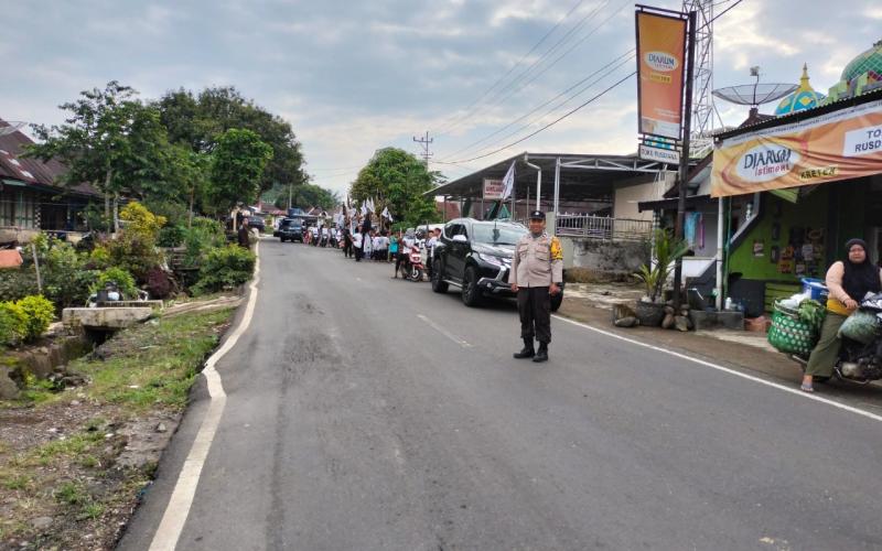 Polsek Padang Ulak Tanding Amankan Pawai dan Aksi Galang Donasi Untuk Palestina