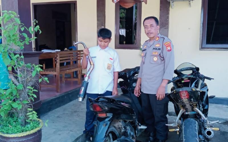 Polsek Lais Laksanakan Razia Kendaraan yang menggunakan Kenalpot Brong