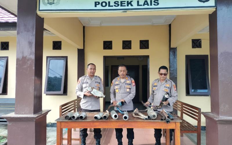 Polsek Lais Laksanakan Razia Kendaraan yang menggunakan Knalpot Tidak Sesuai Spek