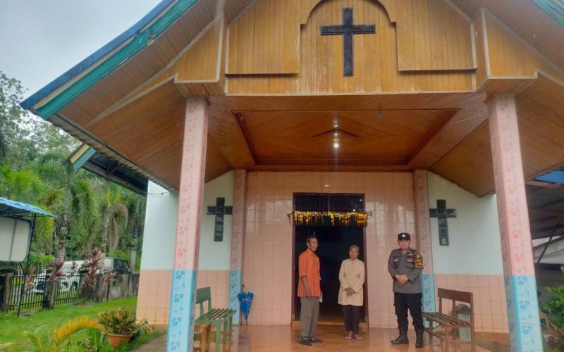Ciptakan Situasi yang Kondusif, Polsek Giri Mulya Amankan Kegiatan Ibadah Minggu di Gereja