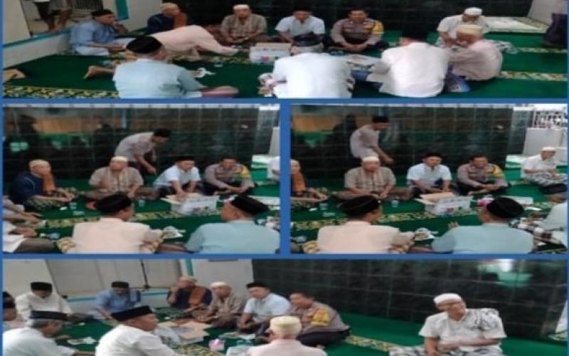 Bhabinkamtibmas Polsek Ratu Agung Jalin Silaturahmi dengan Pengurus Masjid dan Sampaikan Pesan Kamtibmas