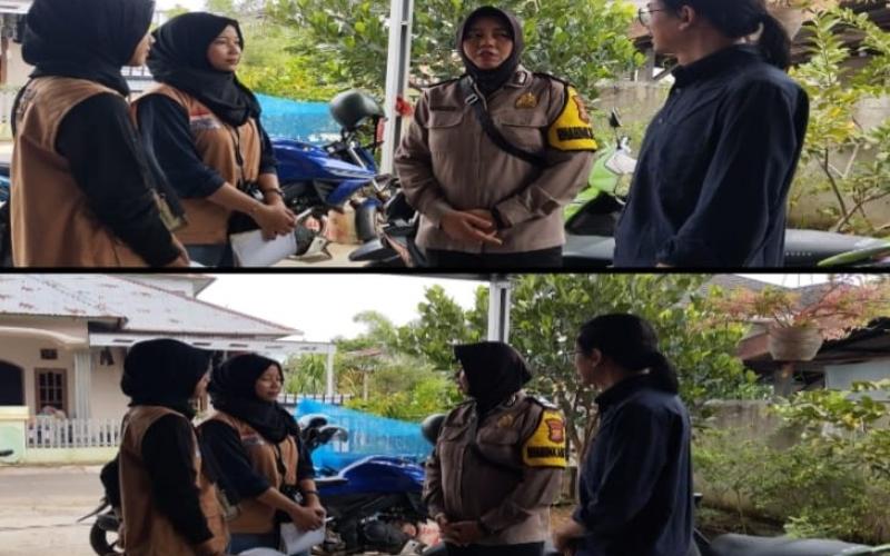 Sambangi Mahasiswa KKN UNIB, Bhabinkamtibmas Sampaikan Imbauan Kamtibmas 