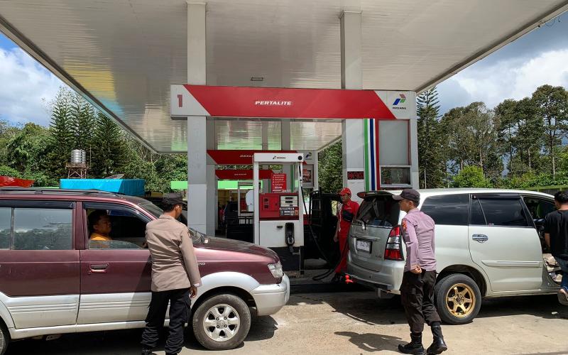 Polsek PUT Monitoring Penyaluran BBM di SPBU Tanjung Sanai II