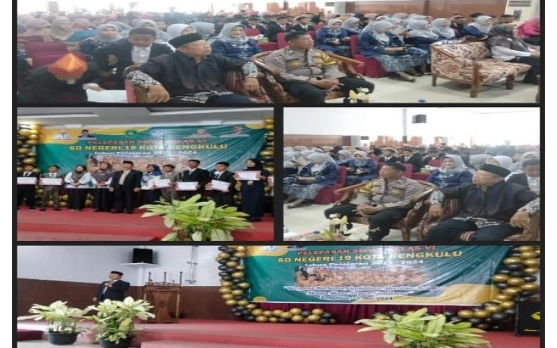 Bhabinkamtibmas Kelurahan Sawah Lebar Hadiri Perpisahan SDN 19 Kota Bengkulu