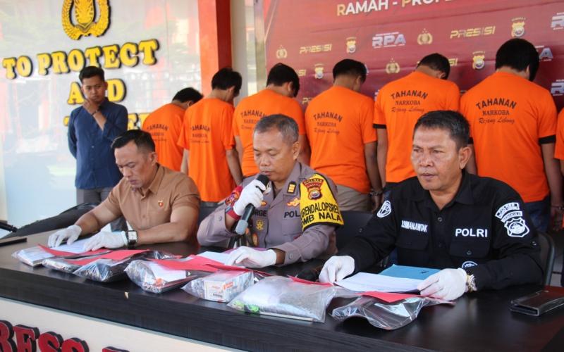 Antik Nala 2024  Satres Narkoba Polres Rejang Lebong Capai Seratus Persen, Amankan 9 Tersangka dan Barang Bukti