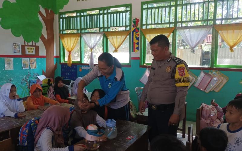 Polsek Giri Mulya Lakukan Koordinasi dan Pengawasan Pelaksanaan Pekan Imunisasi Nasional Polio 