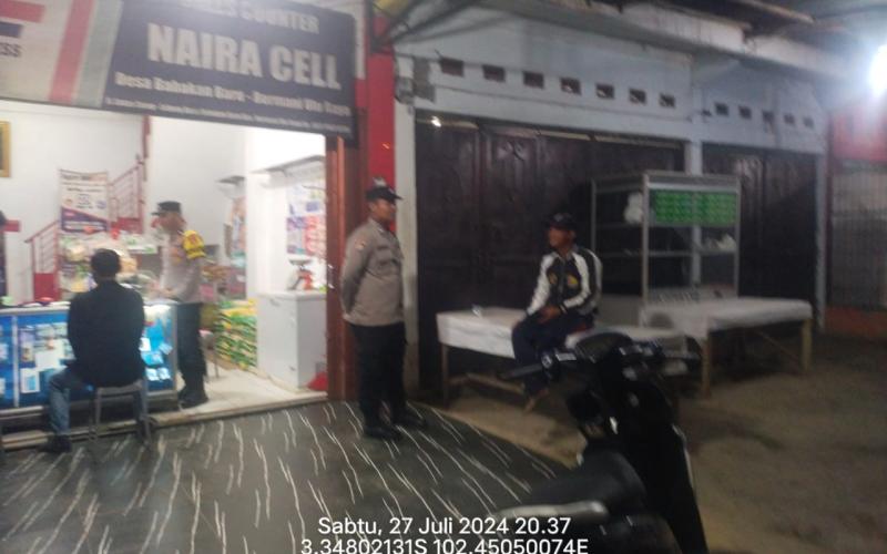 Antisipasi Tindak Pidana 3C di Wilayah Hukum, Polsek Bermani Ulu Patroli Rutin 