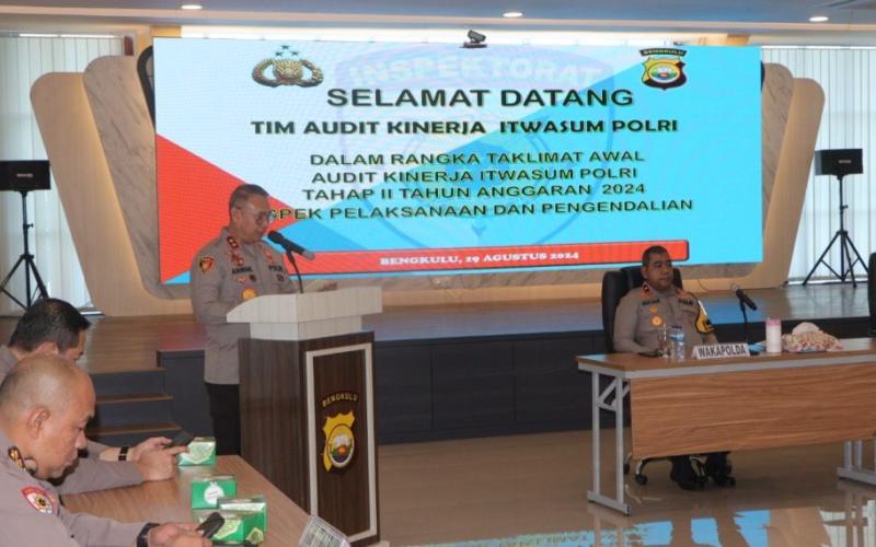 Kapolda Bengkulu Buka Taklimat awal Wasrik Itwasum Polri Tahap II T.A 2024