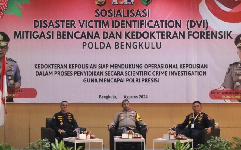 Optimalisasi Kinerja Kepolisian, Wakapolda Bengkulu Buka Sosialisasi DVI, Mitigasi Bencana, dan Kedokteran Forensik