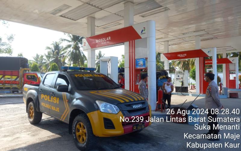 Patroli Dialogis, Polsek Maje Awasi Pendistribusian BBM SPBU Air Numan Jaya