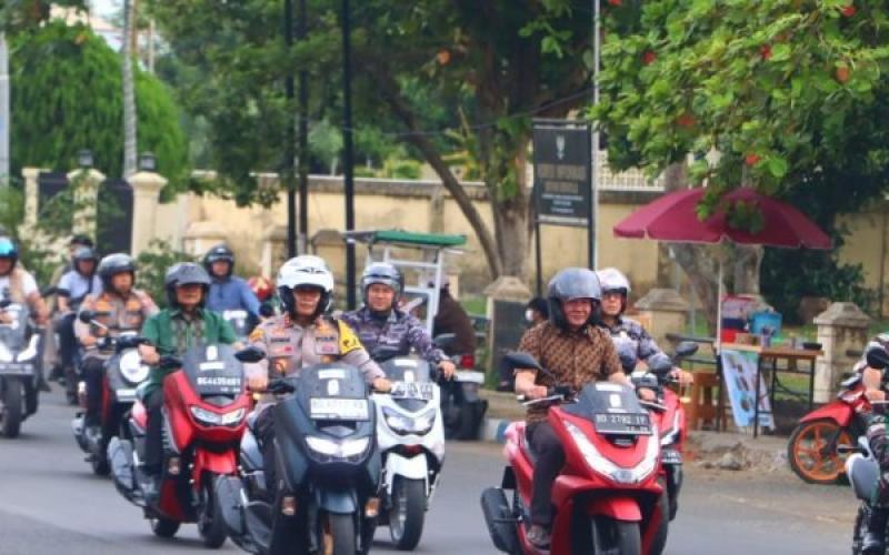 Deklarasi Pemilu Damai, Kapolda Bengkulu Bersama FKPD Kirab Bareng Bikers