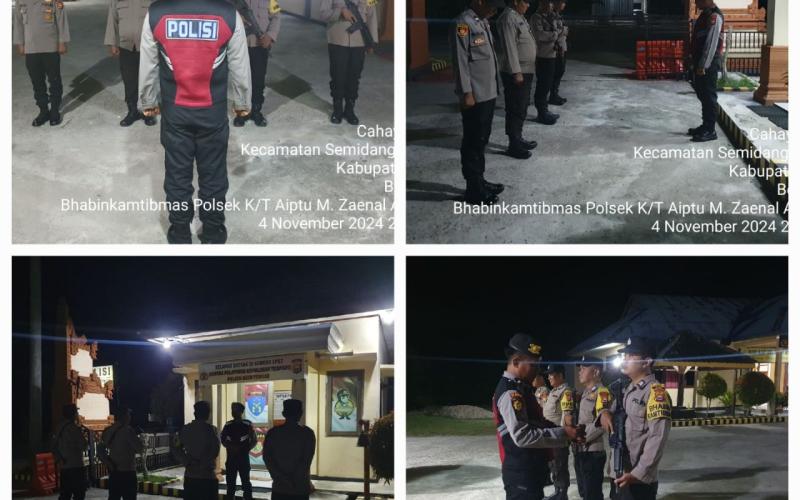 Cek Kesipan Personel, Piket Yanmas Regu I Polsek Kaur Tengah Laksanakan Apel Malam