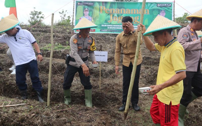 Polres Rejang Lebong Laksanakan Penanaman Bibit Jagung untuk Mendukung Program Ketahanan Pangan Nasional