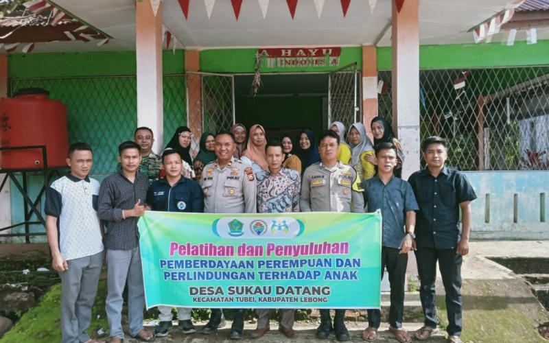 Kapolsek Lebong Atas dan Bhabinkamtibmas Hadiri Sosialisasi Perlindungan Perempuan dan Anak di Desa Sukau Datang