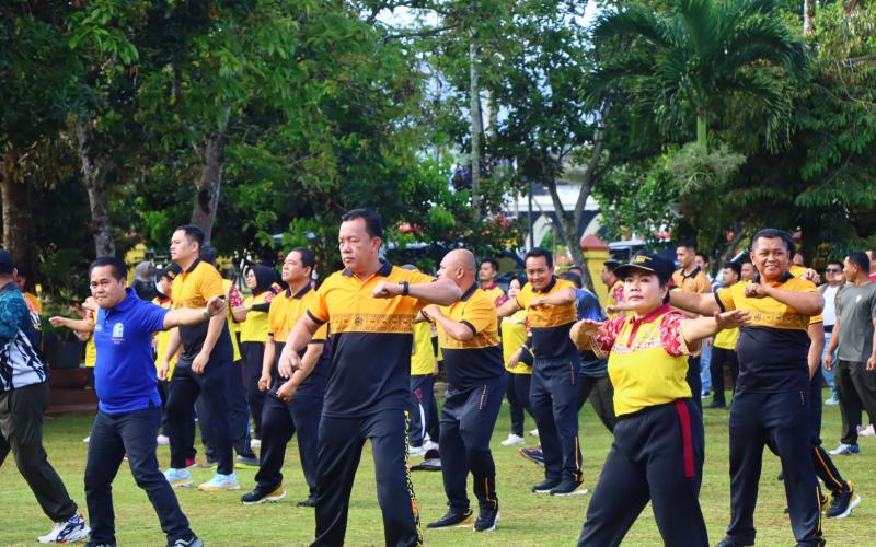 Kapolres Lebong dan Forkopimda Olahraga Bersama