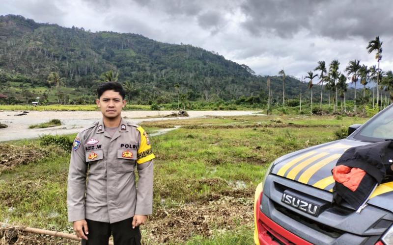 Polsek Rimbo Pengadang Cek Luapan Air Ketahun