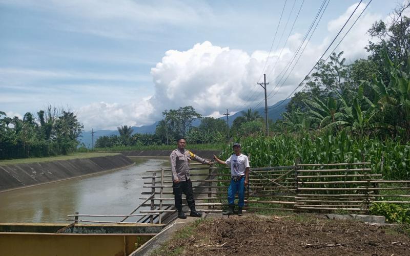Sambang, Bhabinkamtibmas Polsek Lebong Selatan Cek Tanaman Jagung Warga Binaan