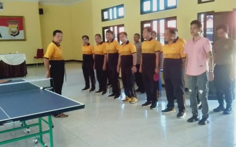Perlombaan Tenis Meja dalam rangka HUT Bhayangkara ke-79 tingkat Polres Seluma