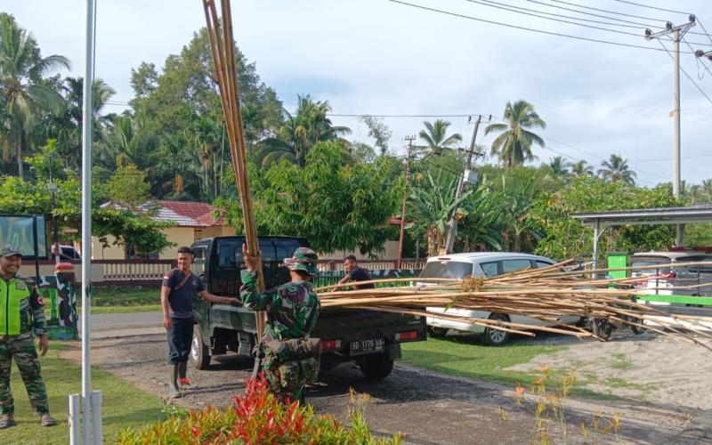 Satgas TMMD Ke-124 Kodim 0408/BS dan Warga Gotong Royong Siapkan Lapangan 