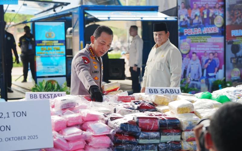 Presiden Pimpin Pemusnahan 214,84 Ton Narkoba oleh Polri, Kapolri: Tindak Lanjut Asta Cita 