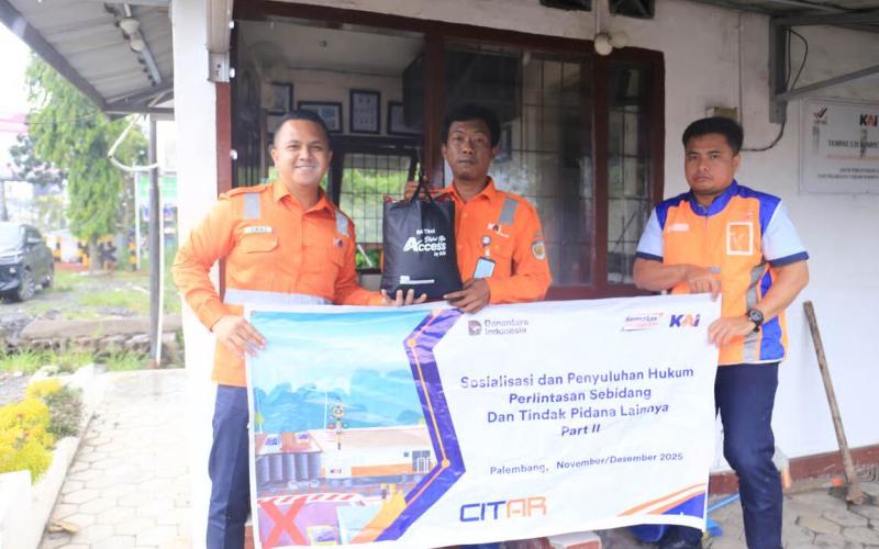 KAI Divre III Palembang Optimalkan Keselamatan Perlintasan Sebidang Jelang Angkutan Nataru 2025/2026