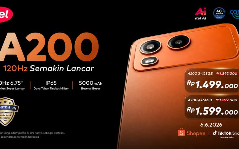 Itel A200 Jadi Pilihan Baru Smartphone AI Terjangkau dengan Baterai Besar