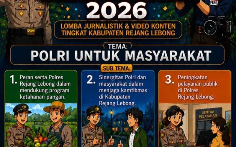 Sambut HUT Bhayangkara ke-80, Polres Rejang Lebong dan PWI Gelar Lomba Kreasi Bhayangkara 2026