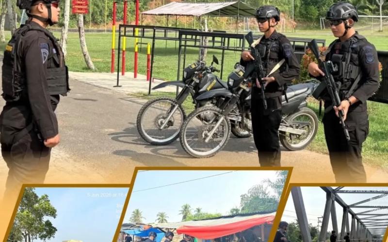 Personel Kompi 4 Batalyon A Pelopor Satbrimob Polda Bengkulu Laksanakan Patroli KRYD, Jaga Kamtibmas Kota Bengkulu Tetap Kondusif