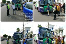 Polresta Bengkulu, Lakukan Pengamanan dan Pengawalan Keberangkatan Calon Jemaah Haji Kota Bengkulu 