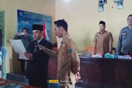 Pelantikan Perangkat Desa, Kapolsek Padang Jaya Berharap Perangkat Desa Semakin Bersinergi