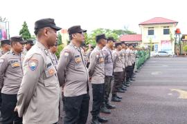 Meningkatkan Harkamtibmas Menjelang Pemilu Serentak Tahun 2024, Polres Kaur Apel Serentak Kasatkamling dan Linmas Se Kabupaten Kaur