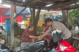 Sambangi Pangkalan Ojek, Patroli Polsek Kota Manna Sampaikan Imbauan Kamtibmas 