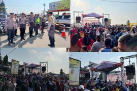 Berikan Rasa Aman, Personel Polresta Bengkulu Lakukan Pengaman Jalan Santai dan Senam Bersama Gebyar HUT DPD RI 