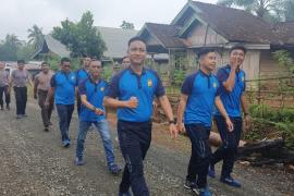 Jaga kesehatan, Polsek Giri Mulya Melakukan Olahraga Bersama