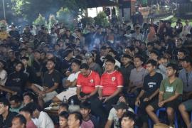 Polres Bengkulu Utara Bersama Forkopimda Bengkulu Utara dan Polsek Jajaran Serempak Gelar Nobar Indonesia Vs Uzbekistan AFC U23