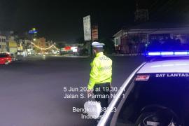 Jaga Kamseltibcarlantas, Satlantas Polresta Bengkulu Intensifkan Blue Light Patrol
