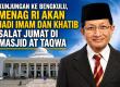Kunjungan ke Bengkulu, Menag RI Akan Jadi Imam dan Khatib Salat Jumat di Masjid At-Taqwa